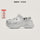 SMFKX CROCS 聯(lián)名款 白鹿同款時(shí)尚休閑百搭厚底增高透氣洞洞鞋拖 鉆石 37-38
