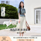 香影（xiangying）休閑套裝女2025夏裝新款時尚牛仔上衣成套搭配半身裙子兩件套 牛仔藍 非小熊扣T832368 L