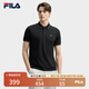 FILA 領(lǐng)航POLO|斐樂官方男裝針織POLO2025夏季新款時(shí)尚休閑涼感短袖 正黑色-BK XL 180/100A/XL
