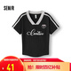 森馬（Semir）涼感T|短袖T恤女短款撞色V領(lǐng)夏季2025修身上衣運動風(fēng)109325100047