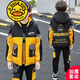 G.duck品牌童裝男童冬裝套裝秋冬馬甲三件套新款兒童冬季中大童衛衣加厚 閃電黃色(3件套) 加棉 加絨 150 建議身高140cm