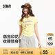 森馬（Semir）短袖t恤女短款圓領(lǐng)修身上衣2025夏季萌寵印花套頭衫109325100027