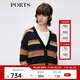 PORTS 寶姿秋冬新品60周年系列針織長(zhǎng)袖開衫毛衣LM9K052JKW022 NAVY STRIPE XL