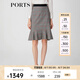 PORTS寶姿春夏新品女裝格子優(yōu)雅包臀裙魚尾半身裙LM8S005NFF029 黑色格子 L (8)