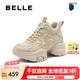 百麗（Belle）增高厚底高幫老爹鞋女商場(chǎng)款百搭板鞋B9K1DDM4 杏色-單里 36 (230mm)