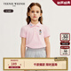 Teenie Weenie Kids小熊童裝25年夏季新款女童甜美泡泡袖POLO衫打底衫 淺粉色 140 cm
