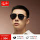 雷朋（RayBan）墨鏡新款飛行員款太陽(yáng)鏡男女同款戶外防曬眼鏡0RB3712七夕禮物 002/87 黑色鏡框深灰色鏡片 62