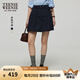 Teenie Weenie小熊半身裙女2025年夏季新款甜美活力時髦花苞短裙 藏青色 S
