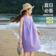 ASK JUNIOR女童裙子2025夏季兒童輕薄無袖連衣裙中大童公主裙 紫色 160