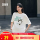 森馬短袖T恤女中長款可愛熊貓印花夏寬松顯瘦上衣101324100068