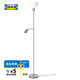 宜家（IKEA）HEKTOGRAM黑克托格落地燈閱讀燈歐式簡約客廳裝飾氛圍燈 雙頭落地燈(燈泡需另購)