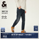 杰克·瓊斯（JACK&JONES）秋時(shí)尚潮修身水洗貓須薄絨保暖彈力牛仔褲長(cháng)褲男褲男裝224432006 A14深牛仔藍 29 170 W29/L30