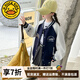 G.DUCKKIDS小黃鴨女童棒球服外套春秋裝2025新款兒童夾克洋氣中大童女孩上衣 藏青色 150 (建議身高140cm 12-13歲)cm