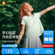 moodytiger女童短袖T恤速干吸汗25年夏季新品兒童T恤高彈柔軟印花運(yùn)動(dòng)上衣