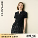 顏域黑色短袖針織開衫女夏裝2025新款薄款顯瘦通勤氣質(zhì)小外套上衣 黑色 2XL