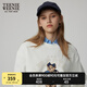 Teenie Weenie小熊春季簡約寬松圓領(lǐng)套頭衛(wèi)衣學(xué)院風(fēng)短款上衣休閑女 象牙白 L (170)