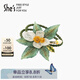 She's茜子梵高玫瑰疊花刺繡發(fā)繩優(yōu)雅橡皮筋頭繩輕奢發(fā)圈七夕禮物送女友