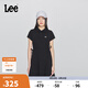 Lee25新品修身版翻領(lǐng)黑色女短袖polo連衣裙顯瘦休閑LWT009861205