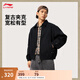 李寧夾克情侶款秋季復(fù)古時(shí)尚棉質(zhì)親膚舒適百搭翻領(lǐng)運(yùn)動(dòng)外套 黑色-2 L
