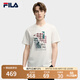FILA 斐樂官方藝術家聯(lián)名針織男裝短袖2025秋新款時尚休閑涼感刺繡T恤 云菇白-WT L 175/96A/L
