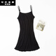 菲洛曼真絲吊帶襯裙打底裙女桑蠶絲針織長(cháng)款性感防透內襯背心裙 黑色 160(M)