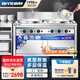 碧野（BIYE）煮面爐商用方形雙頭立式電熱大容量煮面桶熬湯麻辣燙湯桶不銹鋼燒水保溫桶【電熱平底款50型】