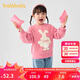 巴拉巴拉兒童衛(wèi)衣女童2024春秋裝卡通兔子甜美圓領(lǐng)套頭上衣萌208324121001