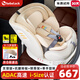 bebelock兒童安全座椅汽車用0-4-12歲嬰兒寶寶360旋轉(zhuǎn)車載可坐可躺i-Size 香檳金-抗翻轉(zhuǎn)板+支撐腿+i-Size