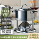 鍋俠客304不銹鋼充氣式單人小火鍋一人一鍋燃?xì)馔咚範(fàn)t火鍋會所商用涮鍋 新款脈沖點(diǎn)火瑞士小火鍋套裝 16cm