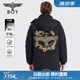 BOY LONDON潮牌極寒系列長(zhǎng)款羽絨服23秋冬老鷹刺繡保暖外套N26901 黑色 M