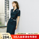 顏域（YANYEE）收腰波點(diǎn)連衣裙女夏裝2024新款輕熟風(fēng)V領(lǐng)職場(chǎng)氣質(zhì)包臀一步裙 黑色 M/38