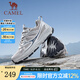 駱駝（CAMEL）運動鞋子男春夏季新品網(wǎng)面透氣輕便軟彈厚底增高休閑徒步鞋 G15S171010 元祖灰/藍(lán) 42