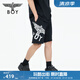 BOY LONDON春男女同款針織短褲大老鷹側(cè)邊膠印直筒褲N14983 黑色 XL