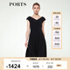 PORTS寶姿春夏新品女裝短袖中長連衣裙LL8D310NWB011 黑色 L (8)