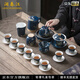 瀾春江窯霽藍麒麟整套功夫蓋碗茶具套裝陶瓷茶壺泡茶輕奢高端國潮送禮 霽藍麒麟功夫茶具套裝 【高檔禮盒裝】