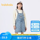 巴拉巴拉女童秋季連衣裙兒童裙子中大童童裝洋氣牛仔背帶裙潮202323111001