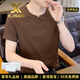 XJSGS官方國(guó)際正品牌男士高端短袖t恤2025夏季純色半截袖體恤輕奢男裝 高檔咖色【現(xiàn)貨速達(dá)】 2XL 【建議150-170斤】