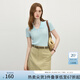 范思藍(lán)恩短袖夏日清透polo上衣毛針織衫女2025新款飛袖竹節(jié)麻2484 鹽水藍(lán) XS