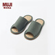 無印良品（MUJI）男女通用 馬來草拖鞋前開 無性別男鞋女鞋 JKAB9A5S 綠色 26 cm/L/42碼 (2.0)