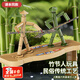 奴風(fēng)竹節人對戰玩具學(xué)生游戲材料包親子互動(dòng)益智思維訓練DIY雙人玩具 【棕+綠】竹節人+對戰臺+16武器