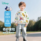 迪士尼秋季童裝男童米奇卡通衛衣套裝時(shí)尚休閑保暖百搭套裝 杏白花灰 90