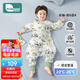 柯斯德尼（kidsneed）嬰兒睡袋兒童春夏前6后4長袖分腿竹棉寶寶兒童睡衣熊貓秘境S碼