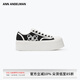 ANN ANDELMAN【明星同款】Classic Court厚底增高帆布鞋女休閑鞋 黑色 （跟高5cm） 36