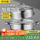 炊大皇304不銹鋼雙層蒸鍋家用復(fù)合底湯鍋蒸饅頭包子可視可立高拱蓋26cm