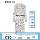 PORTS寶姿春夏新品女裝長(cháng)袖長(cháng)連衣裙LM8D192MPT018 米白色印花 L (8)