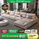 法莎蒂?lài)?guó)家補(bǔ)貼科技布沙發(fā)北歐沙發(fā)大小戶(hù)型現(xiàn)代簡(jiǎn)約客廳布藝乳膠沙發(fā) 4米雙+雙+單+貴妃榻 70%選擇乳膠海綿坐墊(科技布)