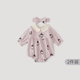 巴厘小豬【2件套】包屁衣女寶寶長(cháng)袖連體衣春秋公主風(fēng)衣服外出服嬰兒秋裝 松果園 【送發(fā)帶】 66cm
