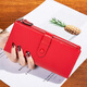 絲芙倫20卡位里外真皮長(cháng)款錢(qián)包黃色招財女神節大鈔夾頭層牛皮拉鏈零錢(qián)包 大紅色-里外頭層牛皮 禮盒包裝