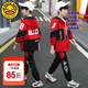 G.DUCKKIDS童裝男童秋裝套裝兒童衣服男大童外套褲子三件套男孩春秋冬季運動 B字紅色兩件套【春秋款】 160 尺碼13~14歲【150-160cm】
