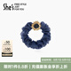 She's茜子梵高向日葵原創(chuàng)手工釘珠礦彩水晶發(fā)圈頭繩馬尾發(fā)繩頭飾女皮筋 深藍(lán)色C0